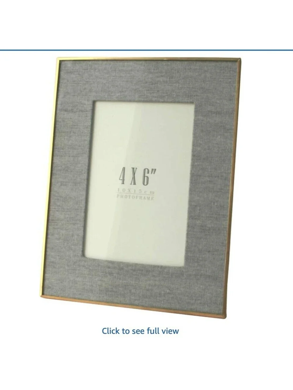 2 Photo Frames with Grey Linen Outside Mat and Gold Edging